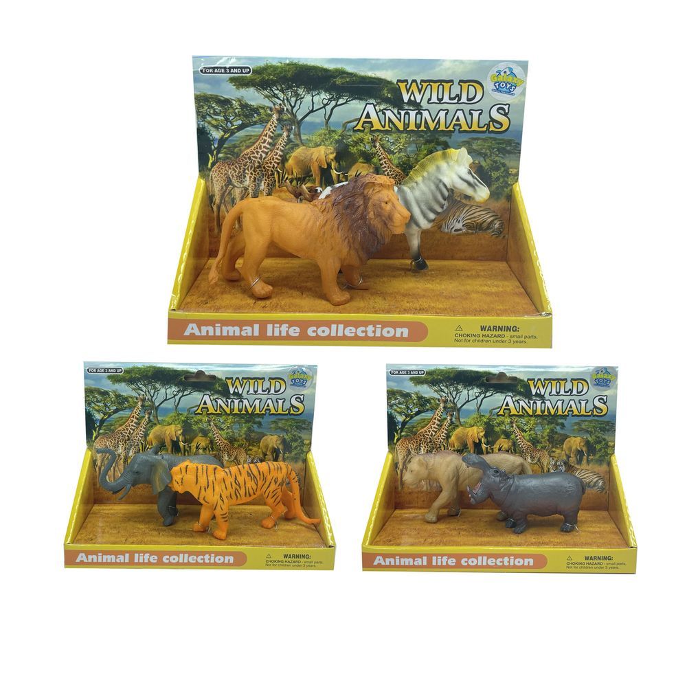 Galaxy Toys - Wild Safari Animals - Style May Vary - 2 Pcs - 15cm