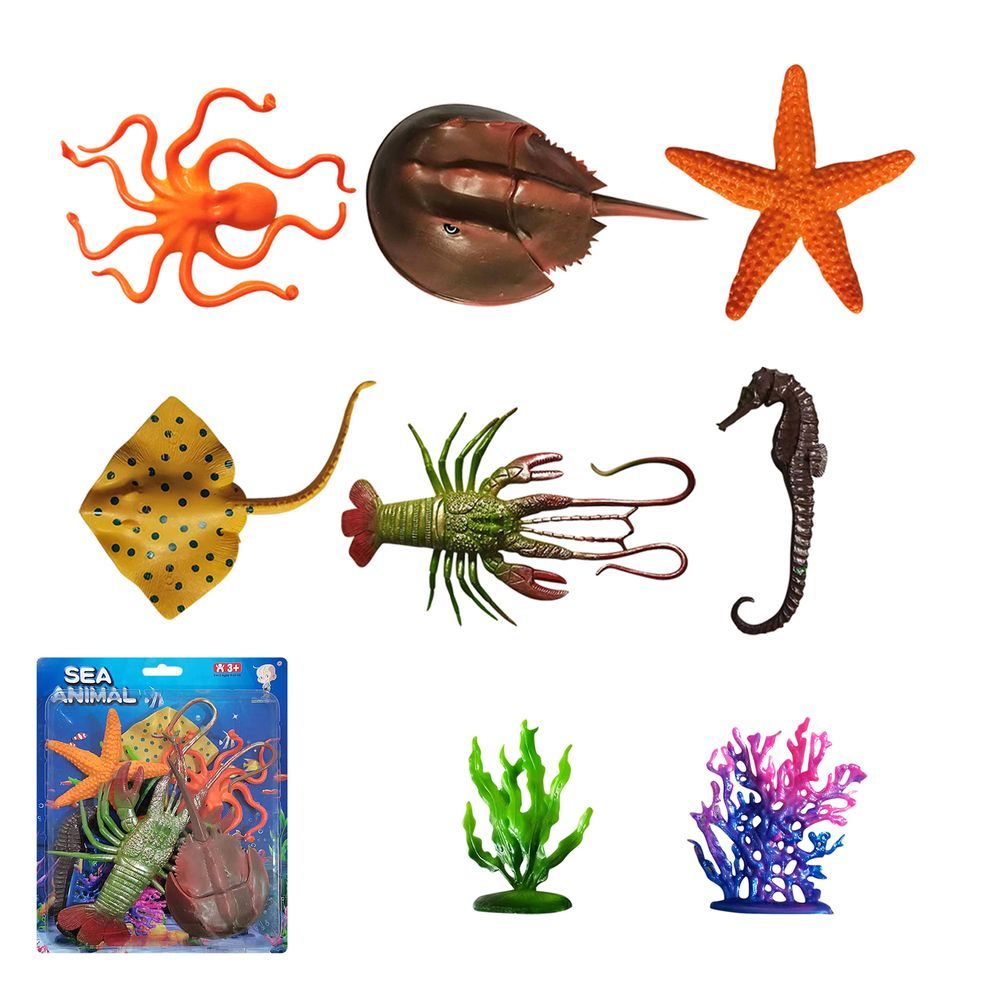 Galaxy Toys - Sea Animal Toy Set - 8 Pcs