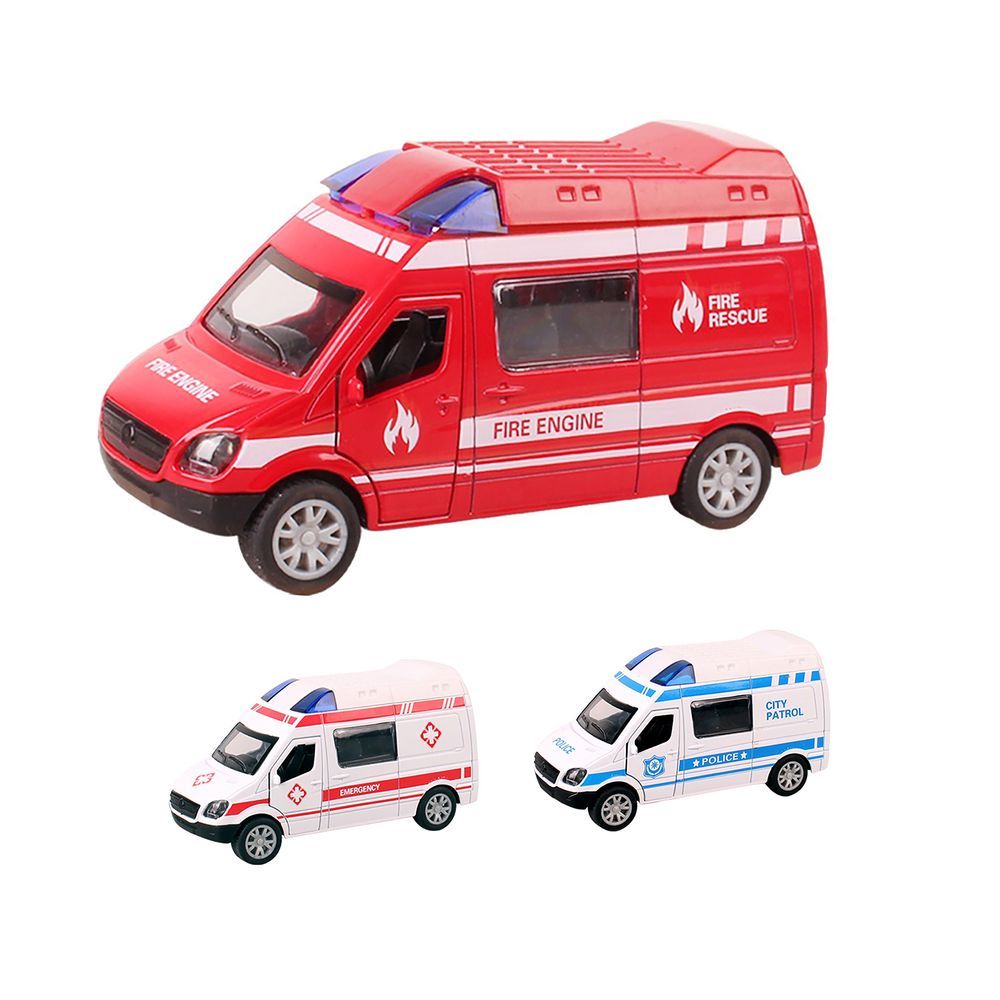 Galaxy Toys - 1/32 Pull Back Die-Cast Ambulance - 10-15 cm - Color May Vary - 1 Pc