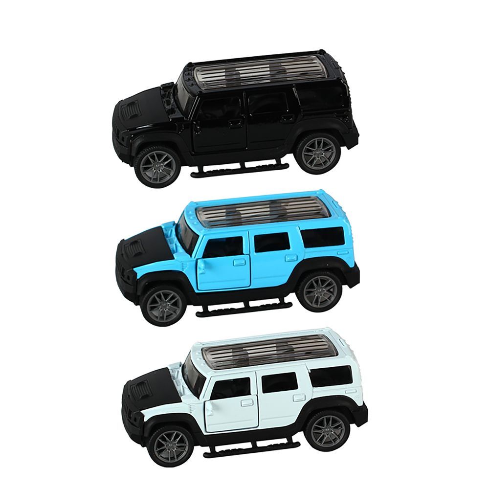 Galaxy Toys - 1/36 Hummer H1 Pull Back Die-Cast Car - 10-15 cm - Color May Vary - 1 Pc