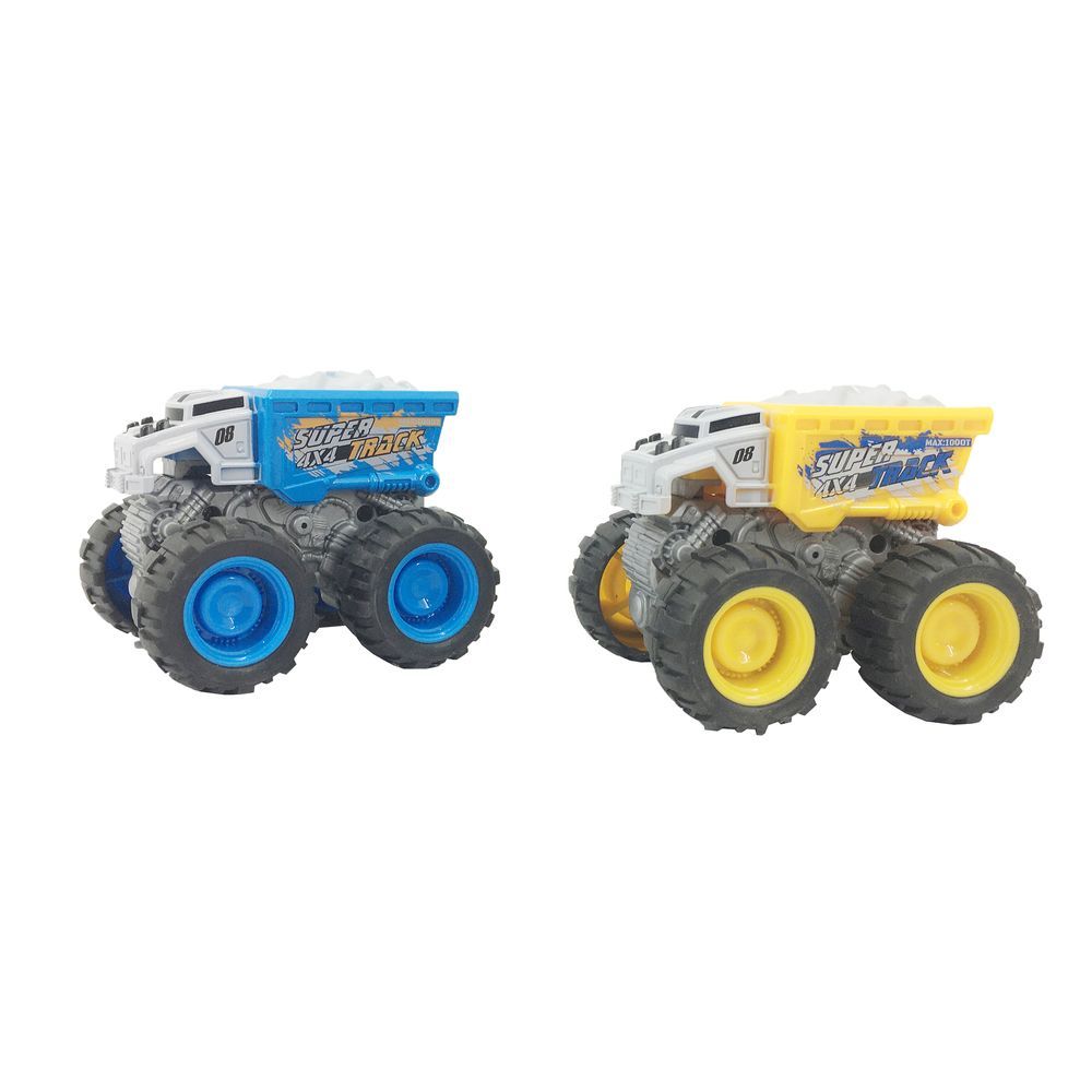 Galaxy Toys - 4WD Series Friction Truck - Yellow/Blue - Color May Vary - 1 Pc