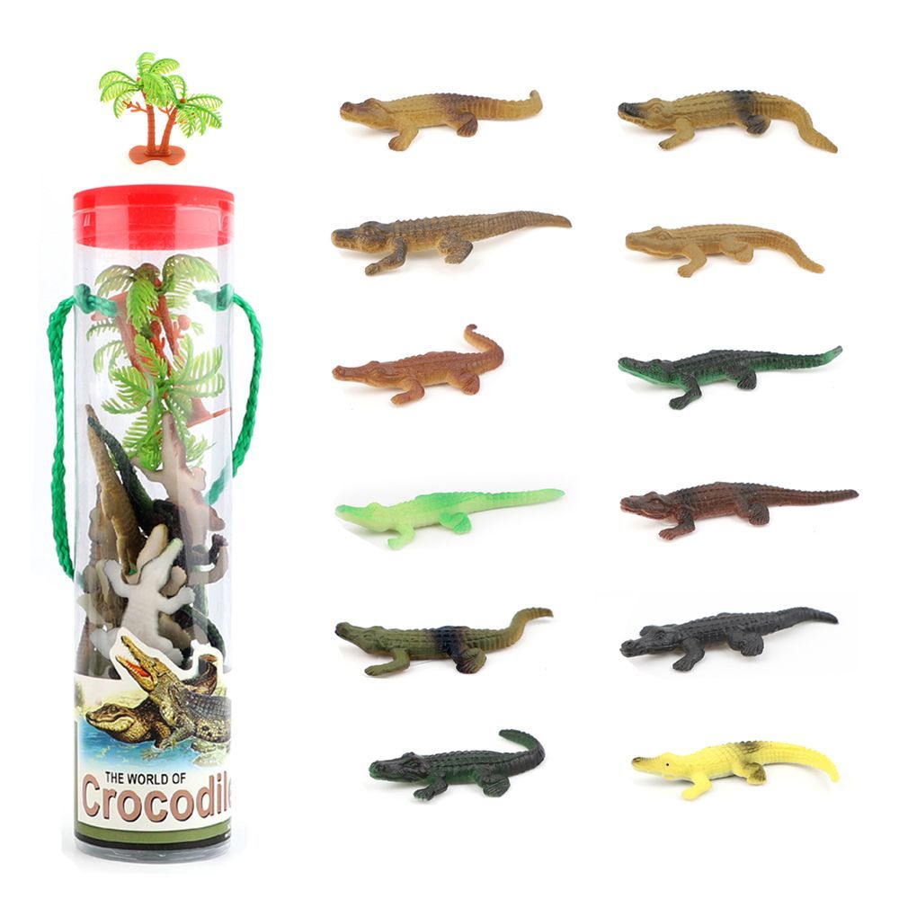 Galaxy Toys - Crocodile Kingdom Adventure Figures With Palm Tree Set - 14 Pcs