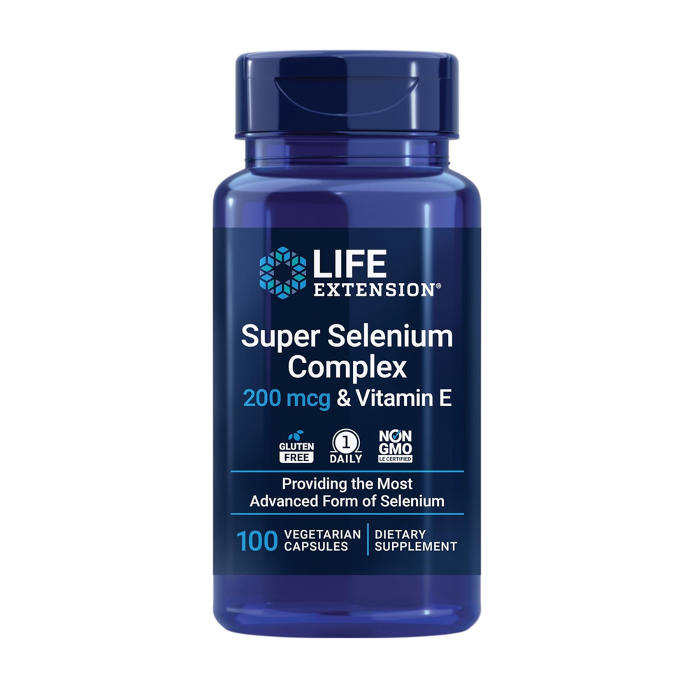 LIFE EXTENSION - Super Selenium Complex 200 mcg & Vitamin E - 100 Vegetarian Capsules