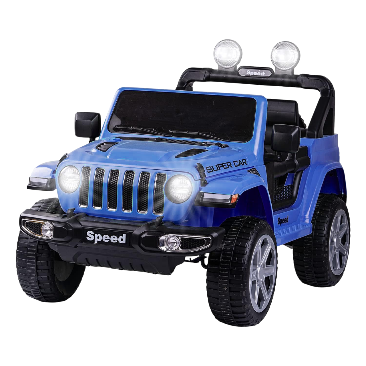 Amsham - Battery Operated Kids Electric Jeep 12V - Blue