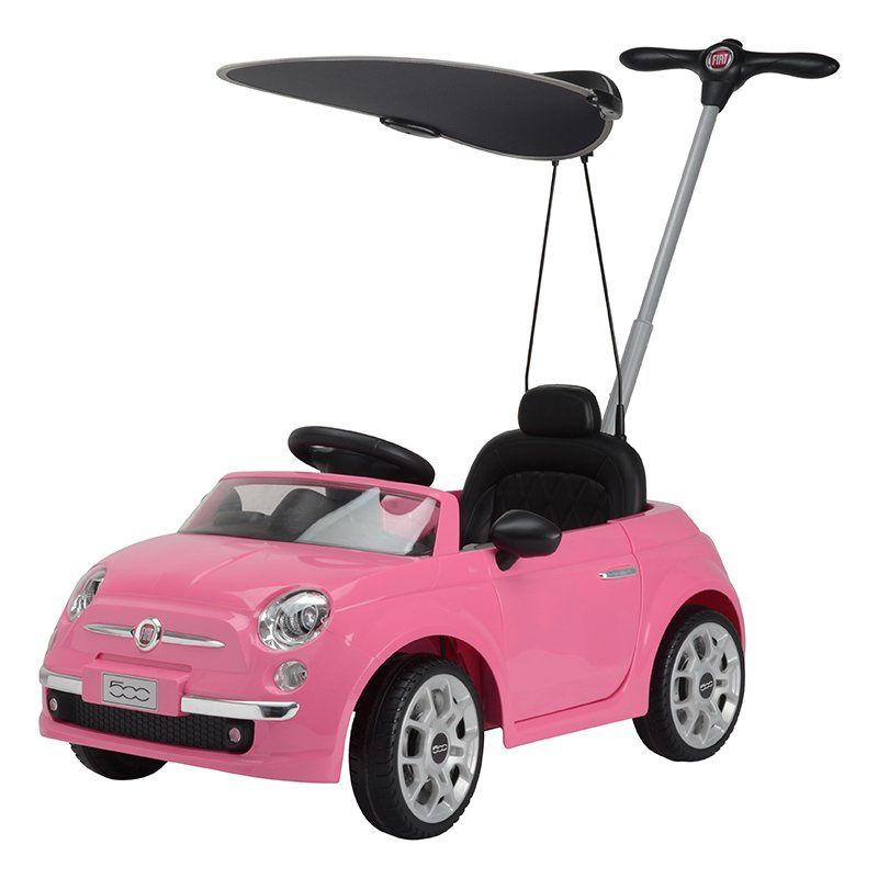 Fiat - 500 3-in-1 Push Car Handle W/ Canopy - Pink