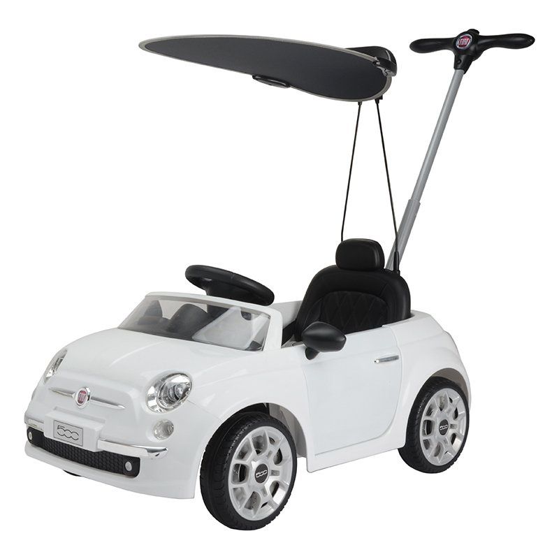 Fiat - 3-In-1 500 Push Car With Canopy - White