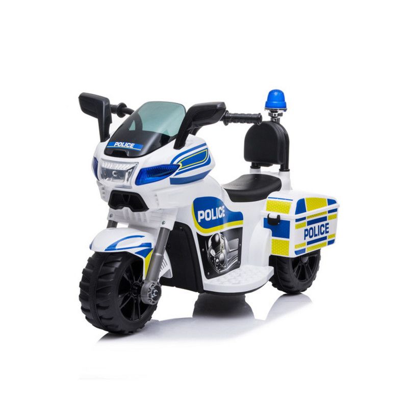 Amsham - Kids Love Police Riding Motorbike 6V - White