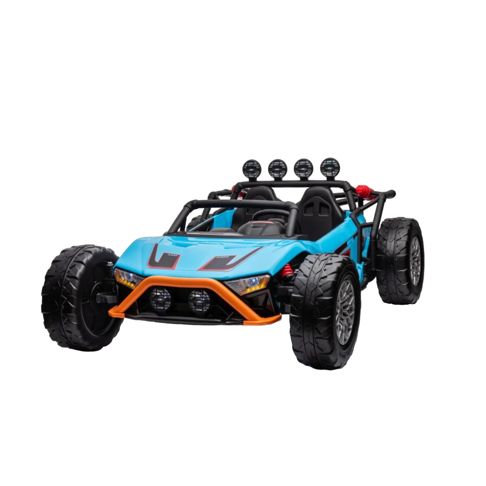 Amsham - Monster 2 Seater Super Slash Racing Kids Car 24v - Blue