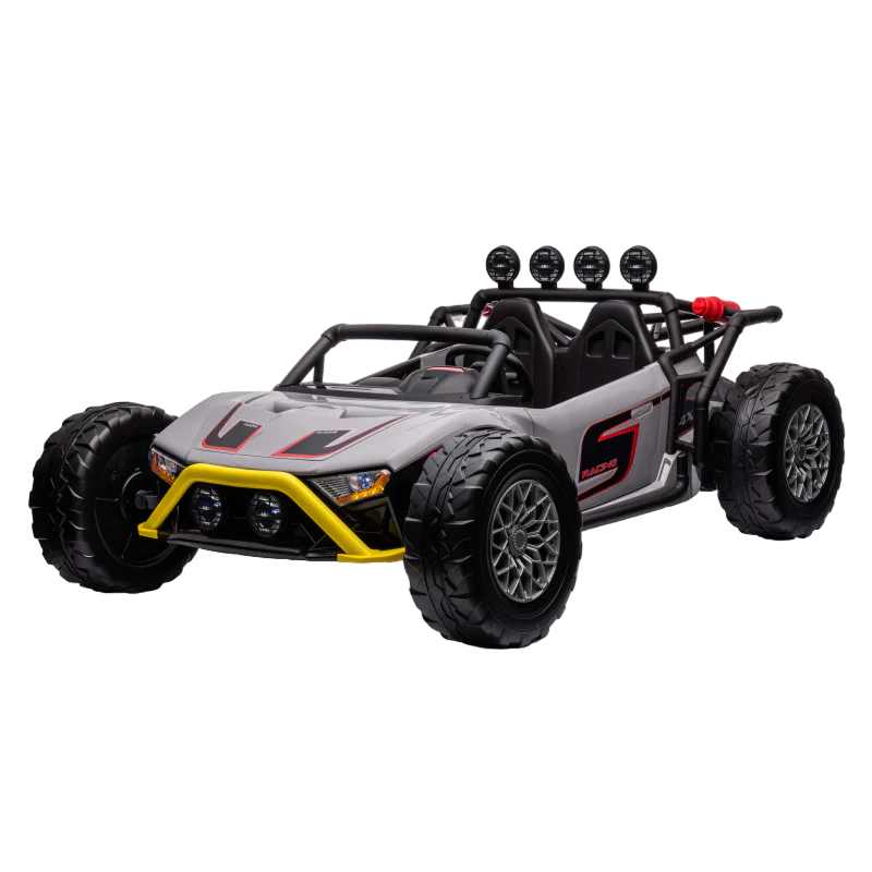 Amsham - Monster 2 Seater Super Slash Racing Kids Car 24v - Grey