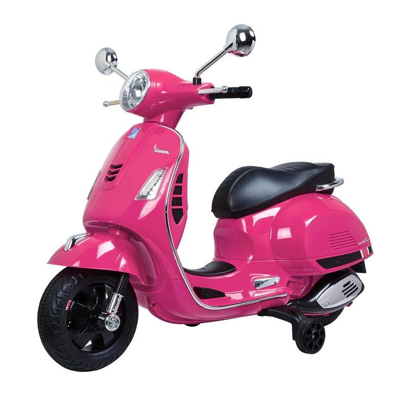 Amsham - Vespa Electric Ride On Scooter Bike - 12V - Pink