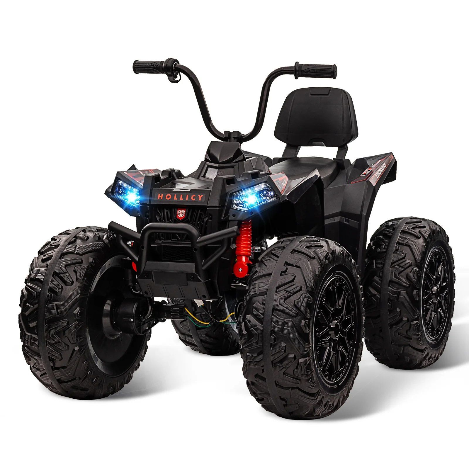 Amsham - ATV Two Seater 4WD Quad 24v Electric Ride On Car For Kids - Black