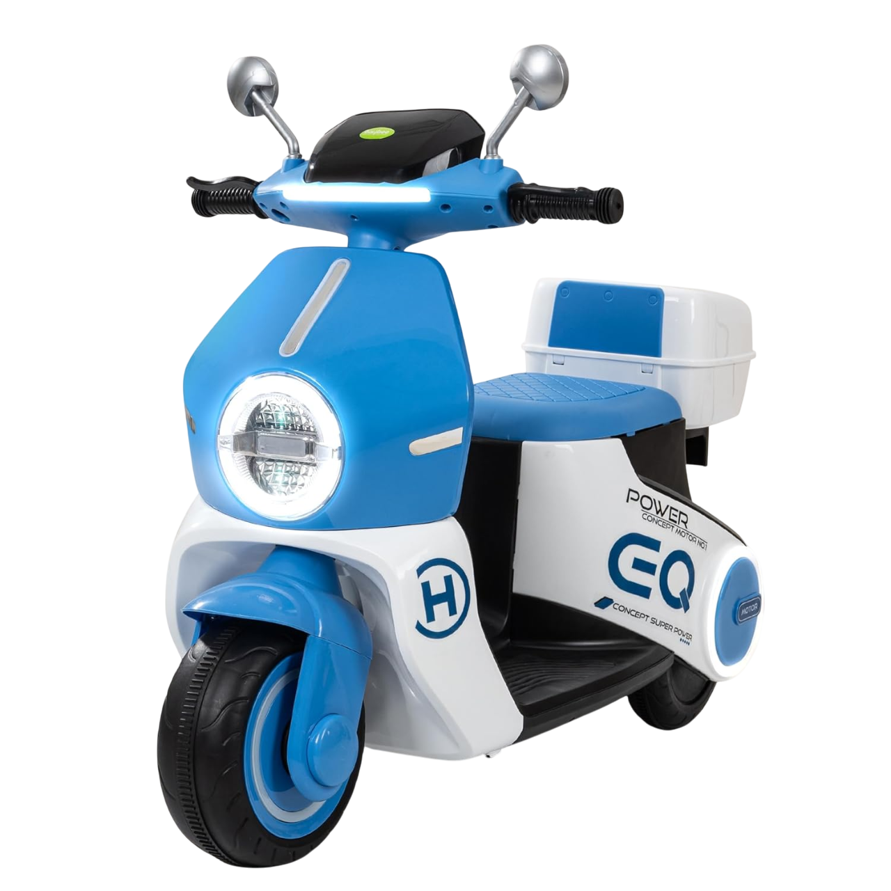 Amsham - Ride On Toys Kids Bike Scooty With Light And Music - Blue - 6V