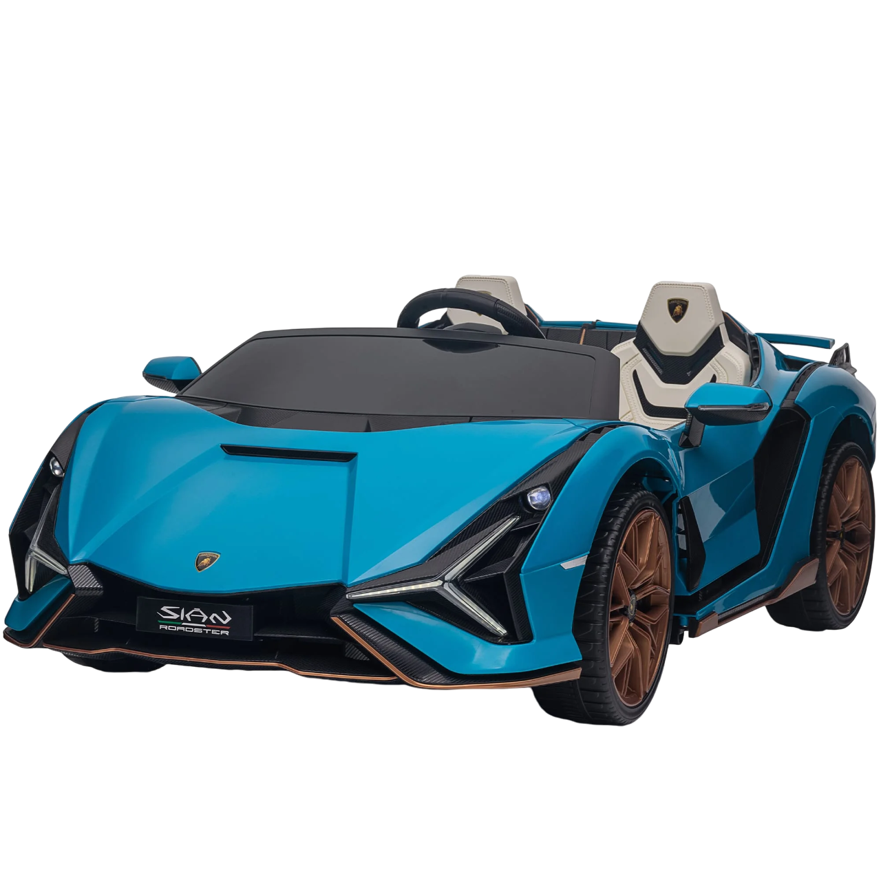 Lamborghini - Sian Two Seater Kids Ride On Car 12 V - Blue