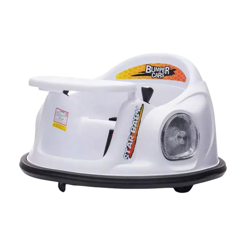 Amsham - Remote Control Kids Electric Bumper Car - White - 12V