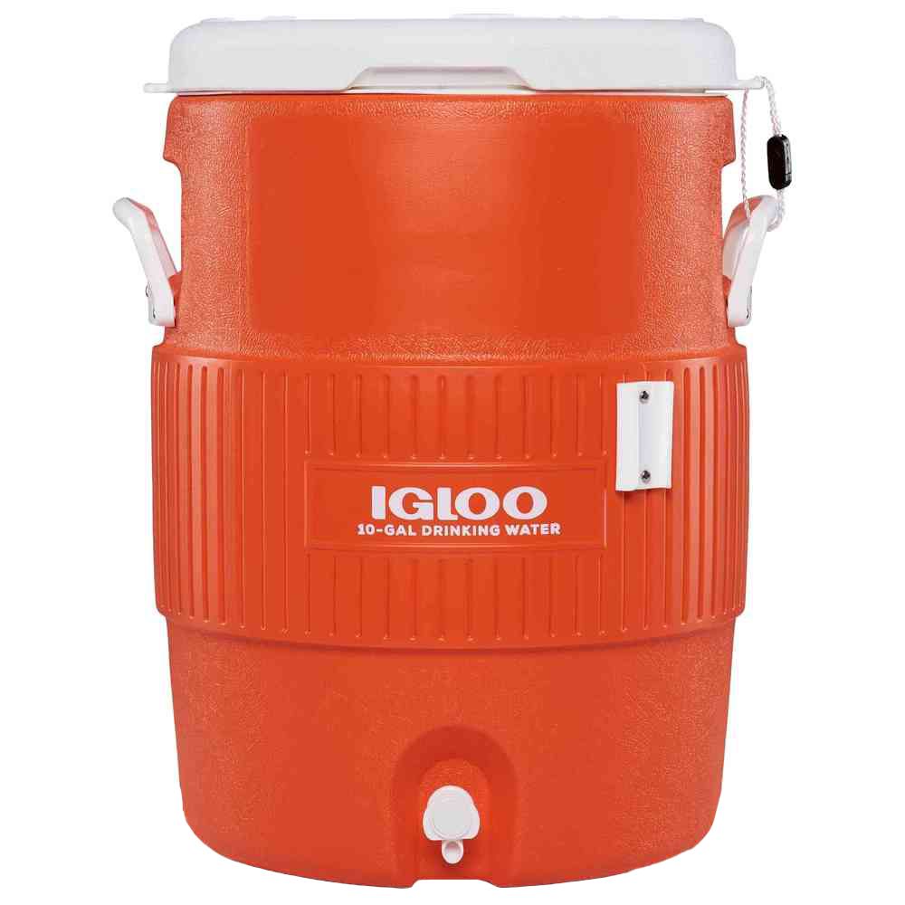 Igloo - Seat Top Water Cooler Jug w/ Cup Dispenser - Orange - 37.85 L