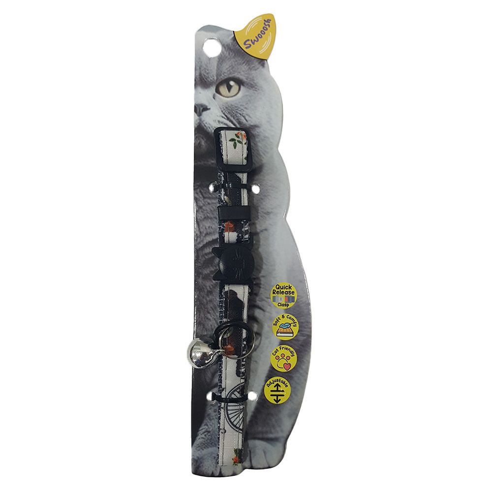 Nutrapet - Swooosh Sighseeing Fashion Cat Collar - Colourful White