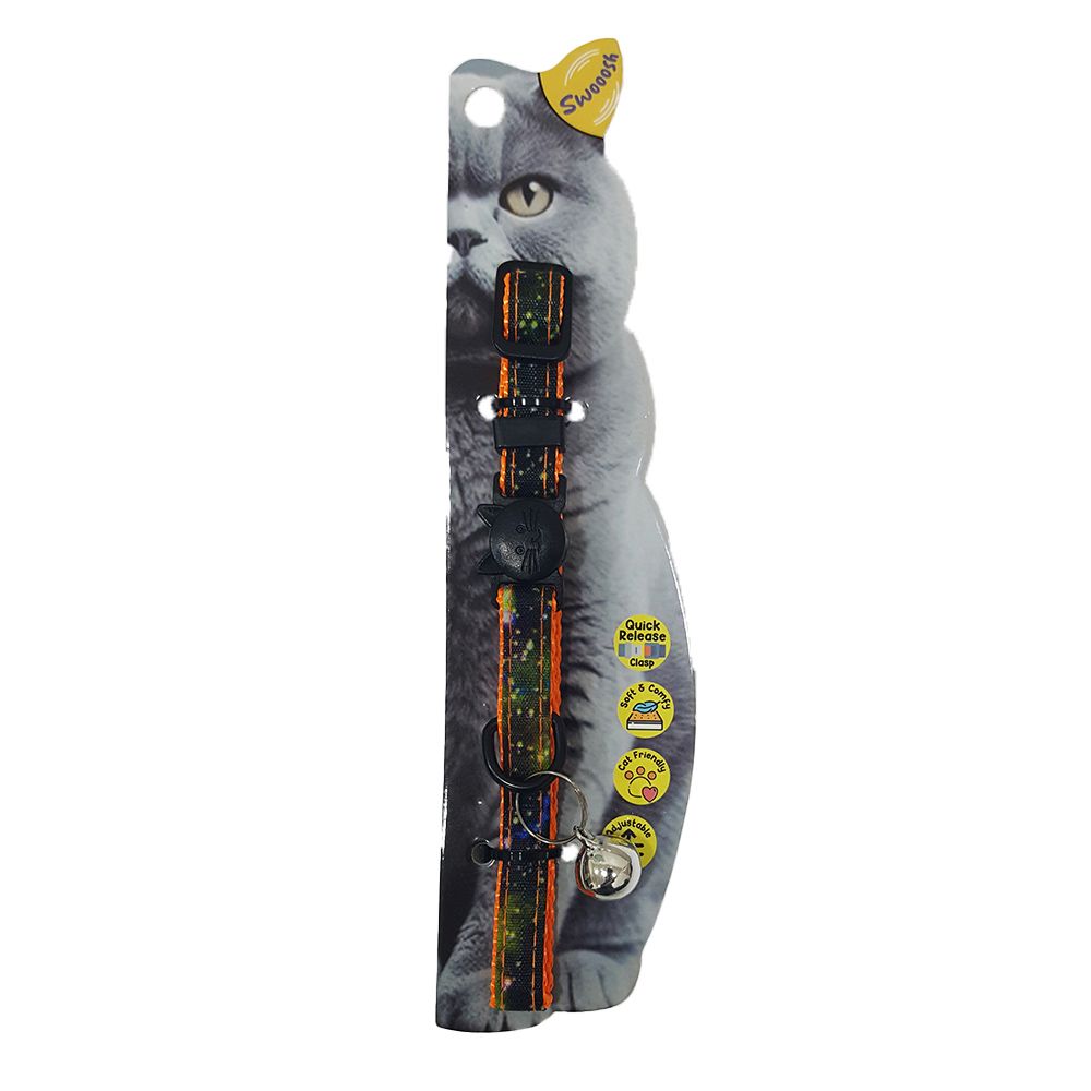 Nutrapet - Swooosh Starry Skky Cat Collar - Orange