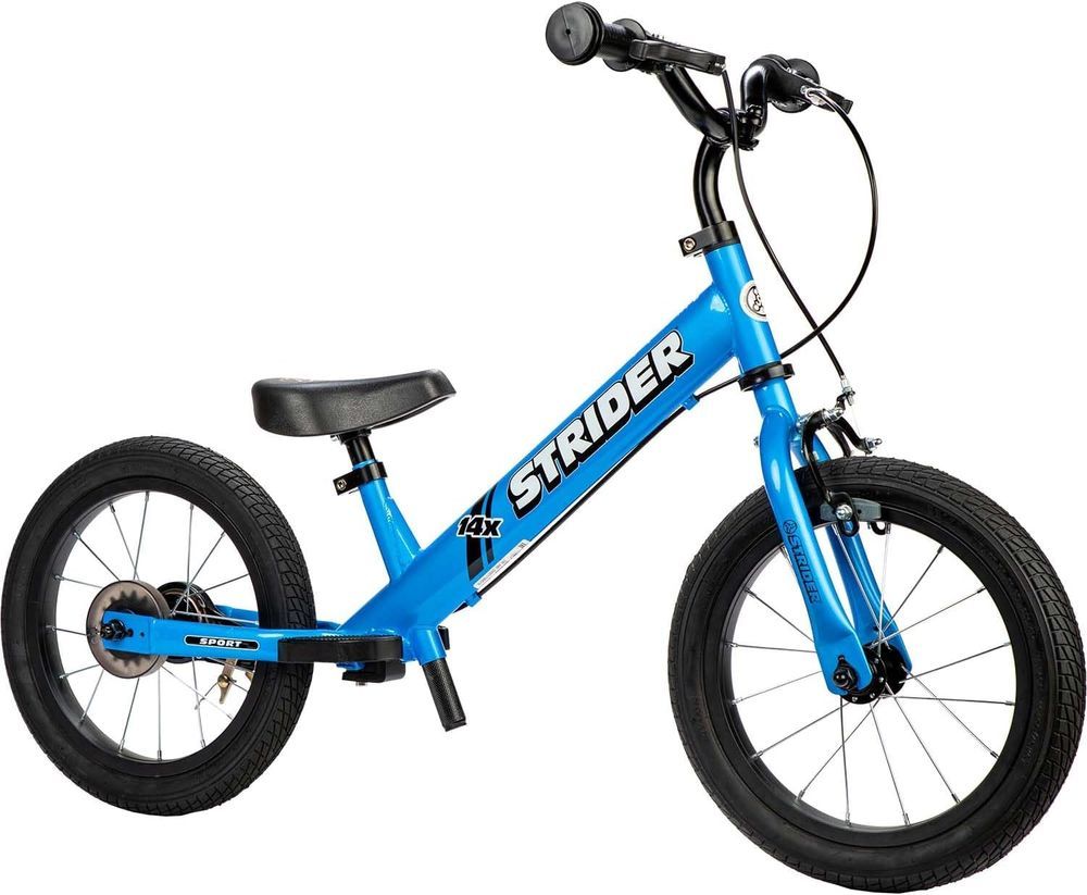 Strider - 14x Kids Balance Bike - No Pedal Training Bicycle - Blue