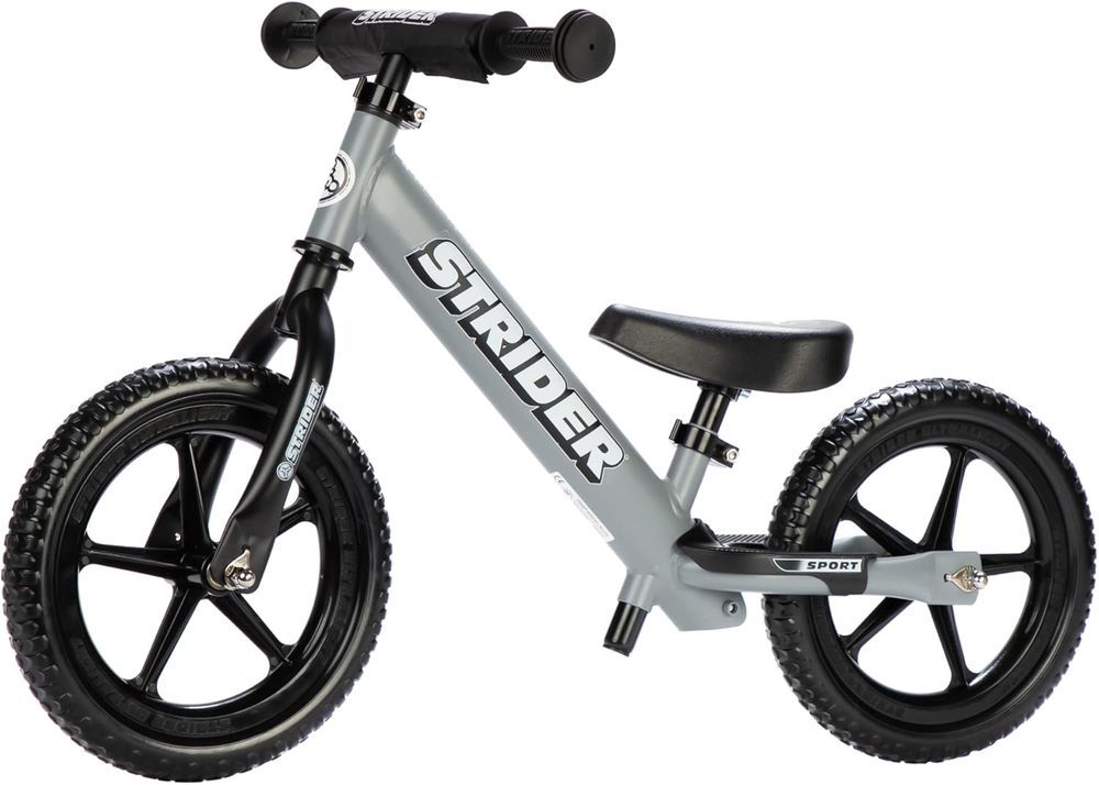 Strider 12” Sport Bike - No Pedal Balance Bicycle  - Grey