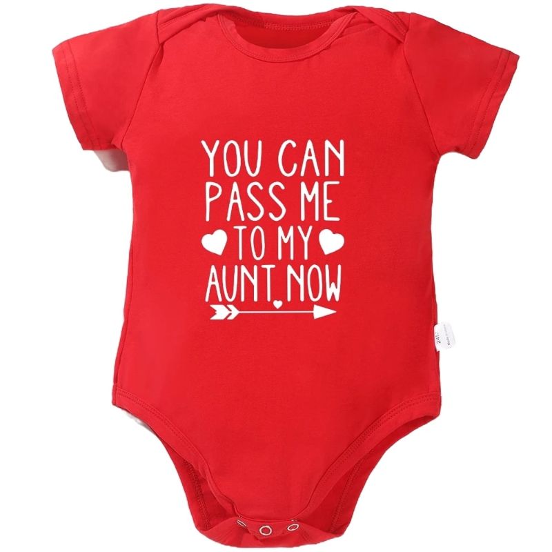 Matching Family Outfits - You Can Pass Me To My Aunt Now Baby Romper - Red