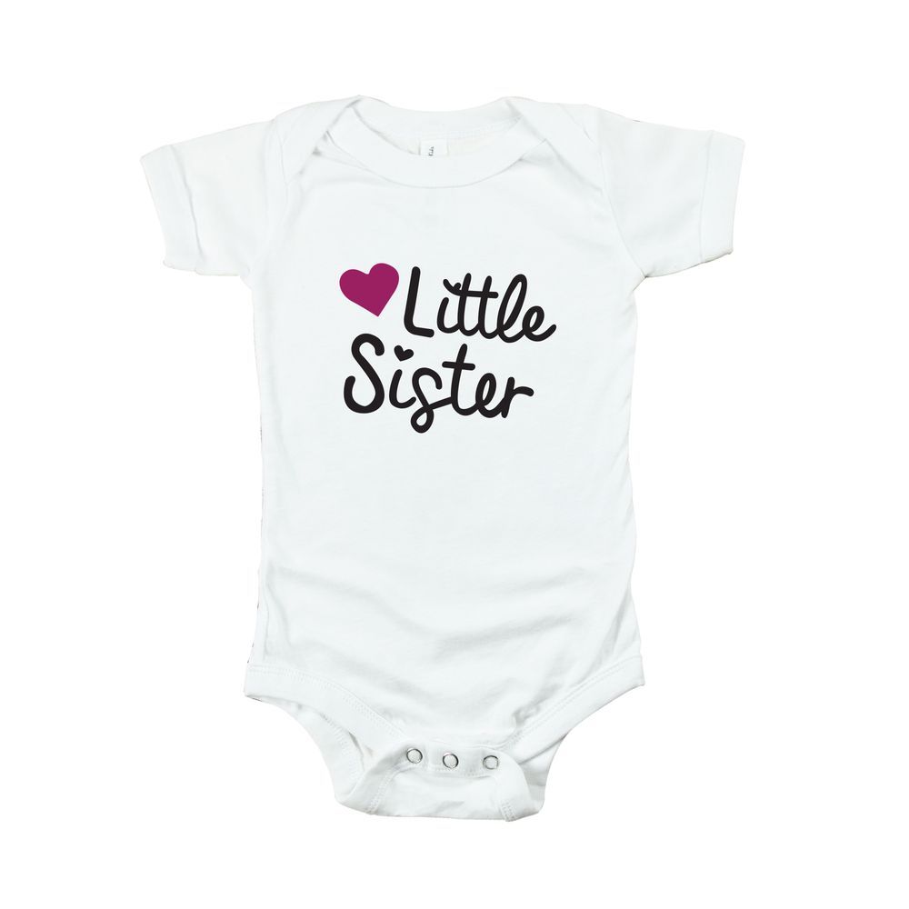 Matching Family Outfits - Little Sister Baby Romper - White