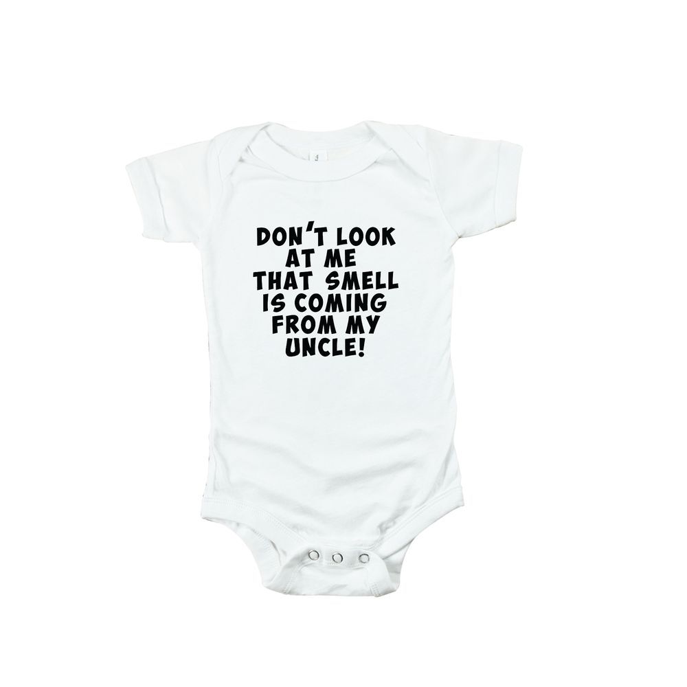 Matching Family Outfits - Don't Look At Me Baby Romper - White