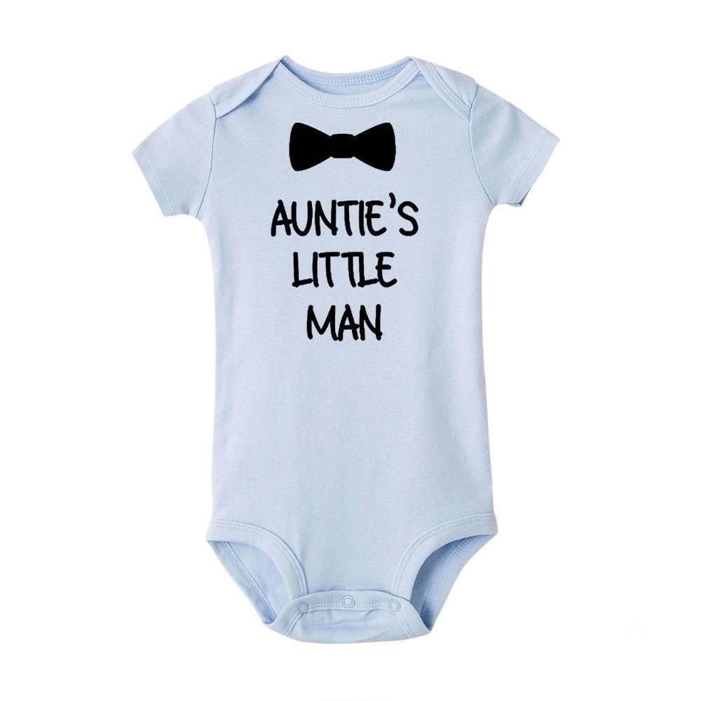 Matching Family Outfits - Auntie's Little Man - Baby Romper - Blue