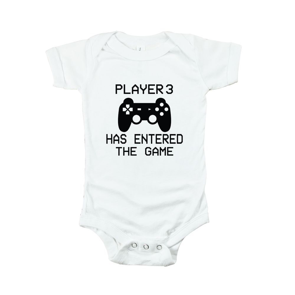 Matching Family Outfits - Player 3 Has Entered The Game Baby Romper - White