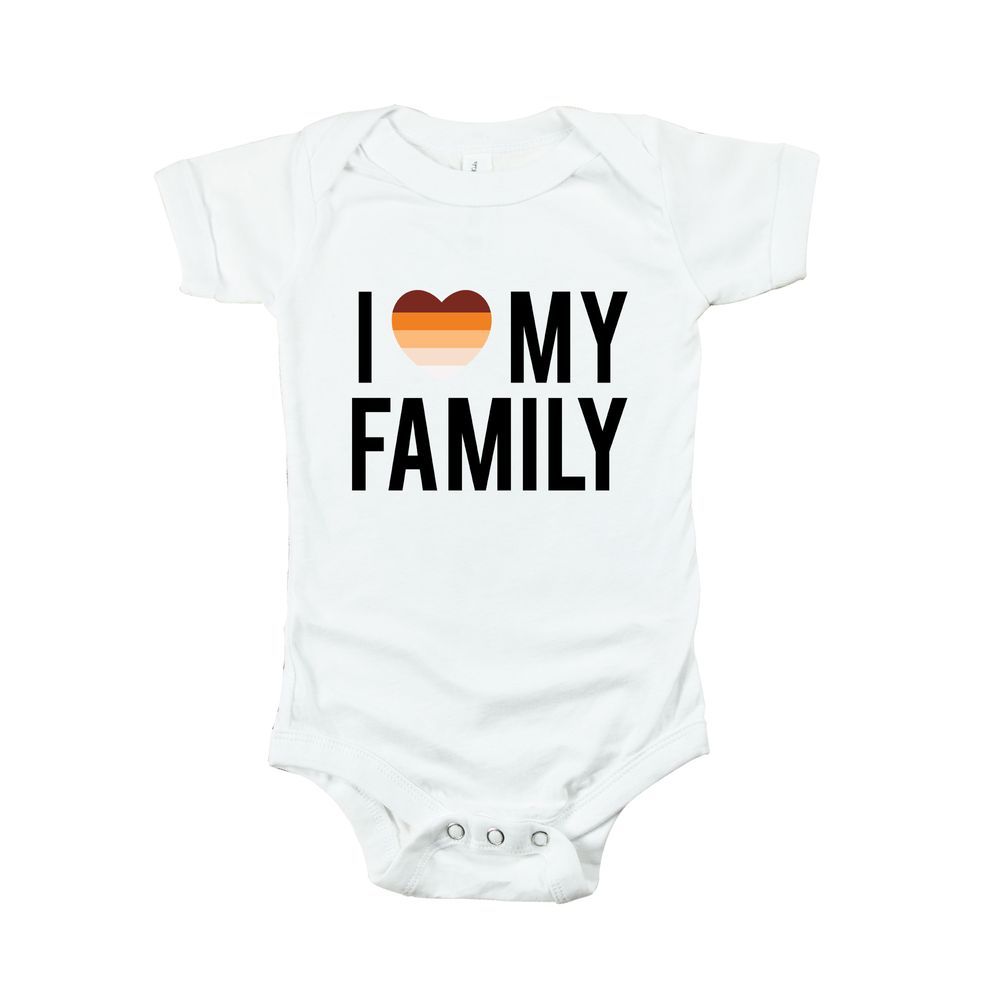 Matching Family Outfits - I Love My Family Baby Romper - White