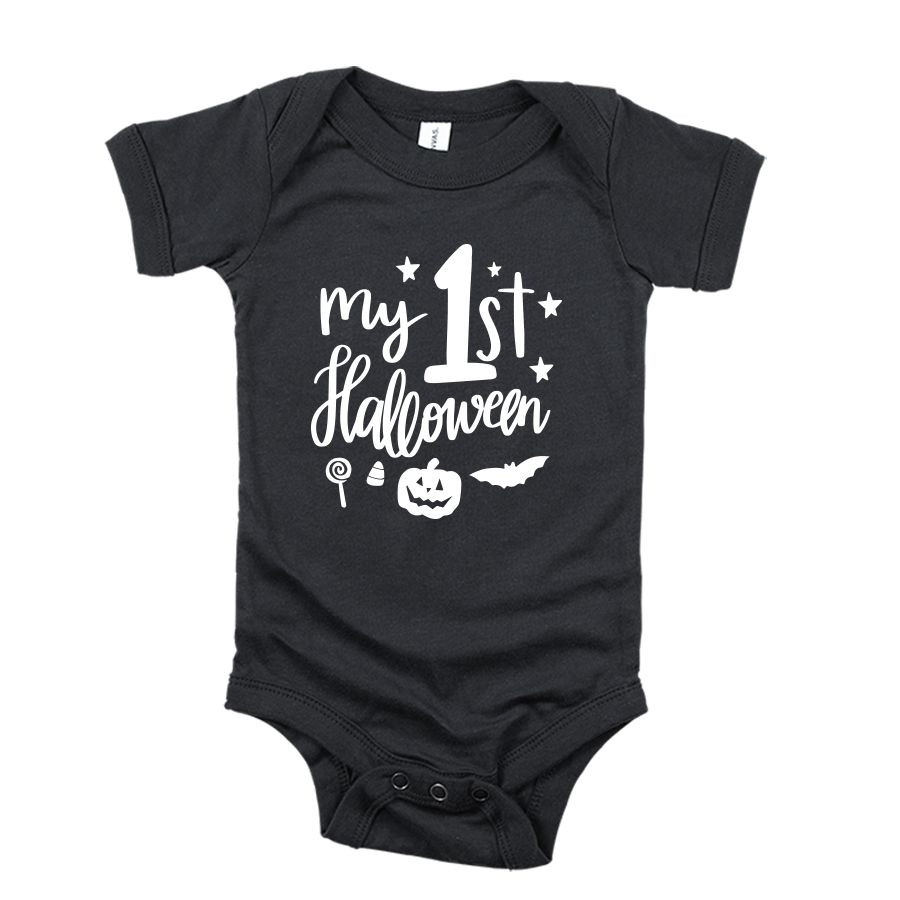 Matching Family Outfits - My 1st Halloween Baby Romper - Black