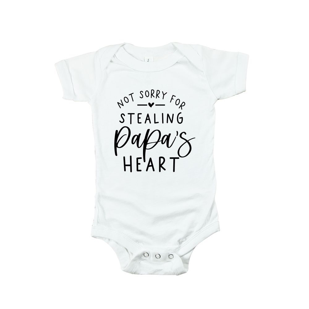 Matching Family Outfits - Papa's Heart Baby Rompers - White