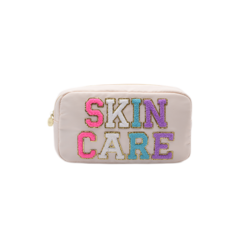 The Happy Tribe - Skin Care Stitched Pouch - Medium - Cream