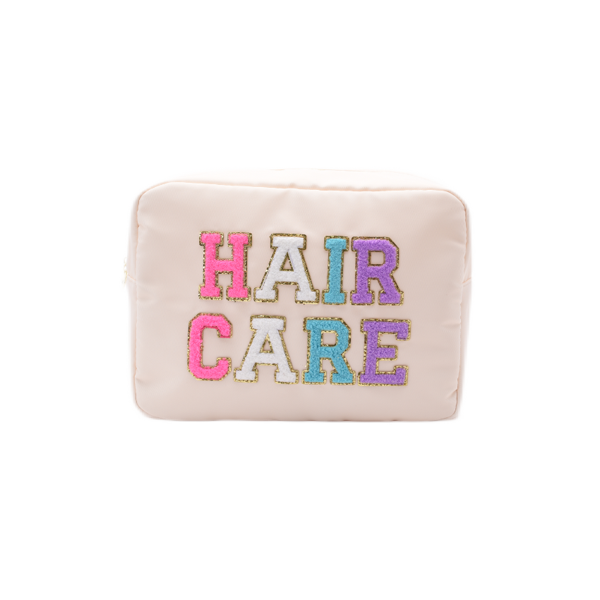 The Happy Tribe - Hair Care Stitched Pouch - Cream - Large