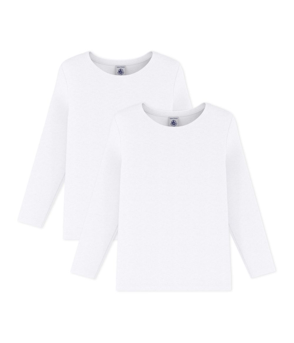 Petit Bateau - Boys' Long-Sleeved T-Shirt 2pcs - White