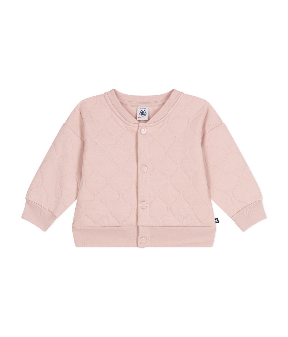 Petit Bateau - Babies' Quilted Tube Knit Baseball Jacket - Saline