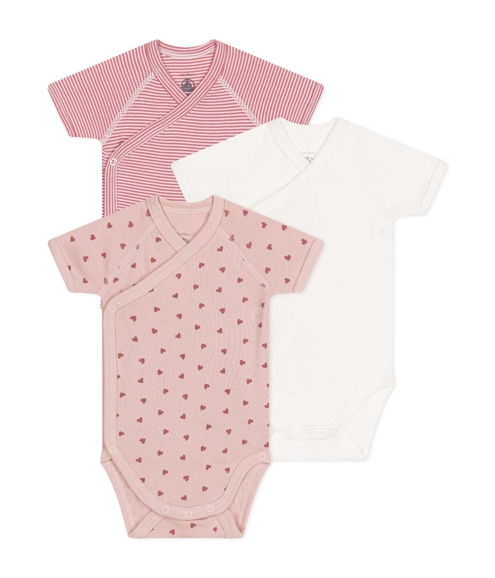 Petit Bateau - 3pc-Set - Short Sleeves Wrapover Bodysuit