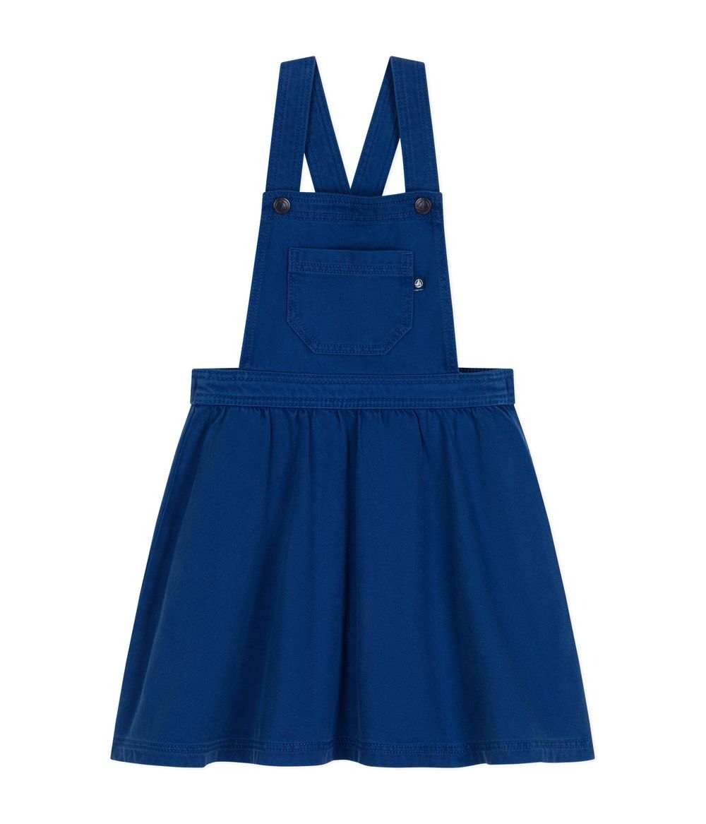 PETIT BATEAU - Girls' Sleeveless Robe Salopette - Incognito Blue