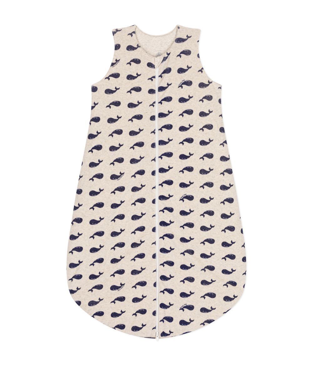 Petit Bateau - Babies' Whale Patterned Velour TOG 3 Sleeping Bag