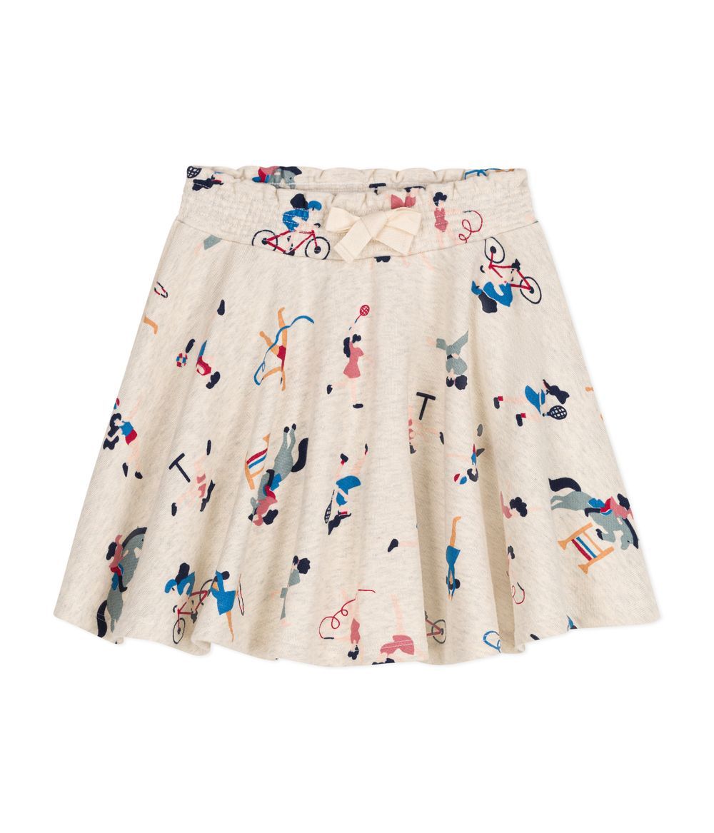 PETIT BATEAU - Girls' Printed Fleece Skirts - Beige