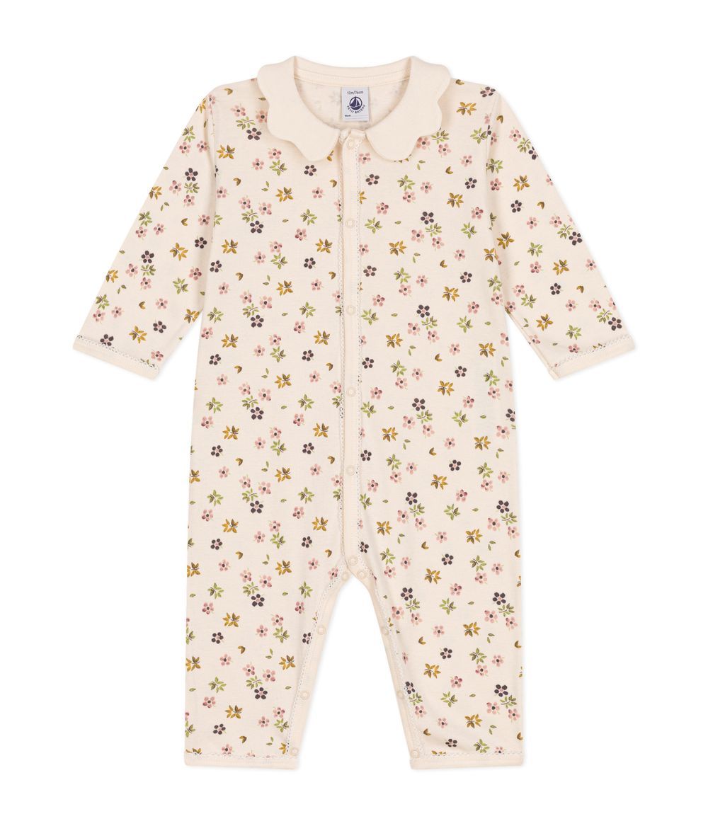 Petit Bateau - Babies' Cotton Floral Print Footless Pyjama Suit