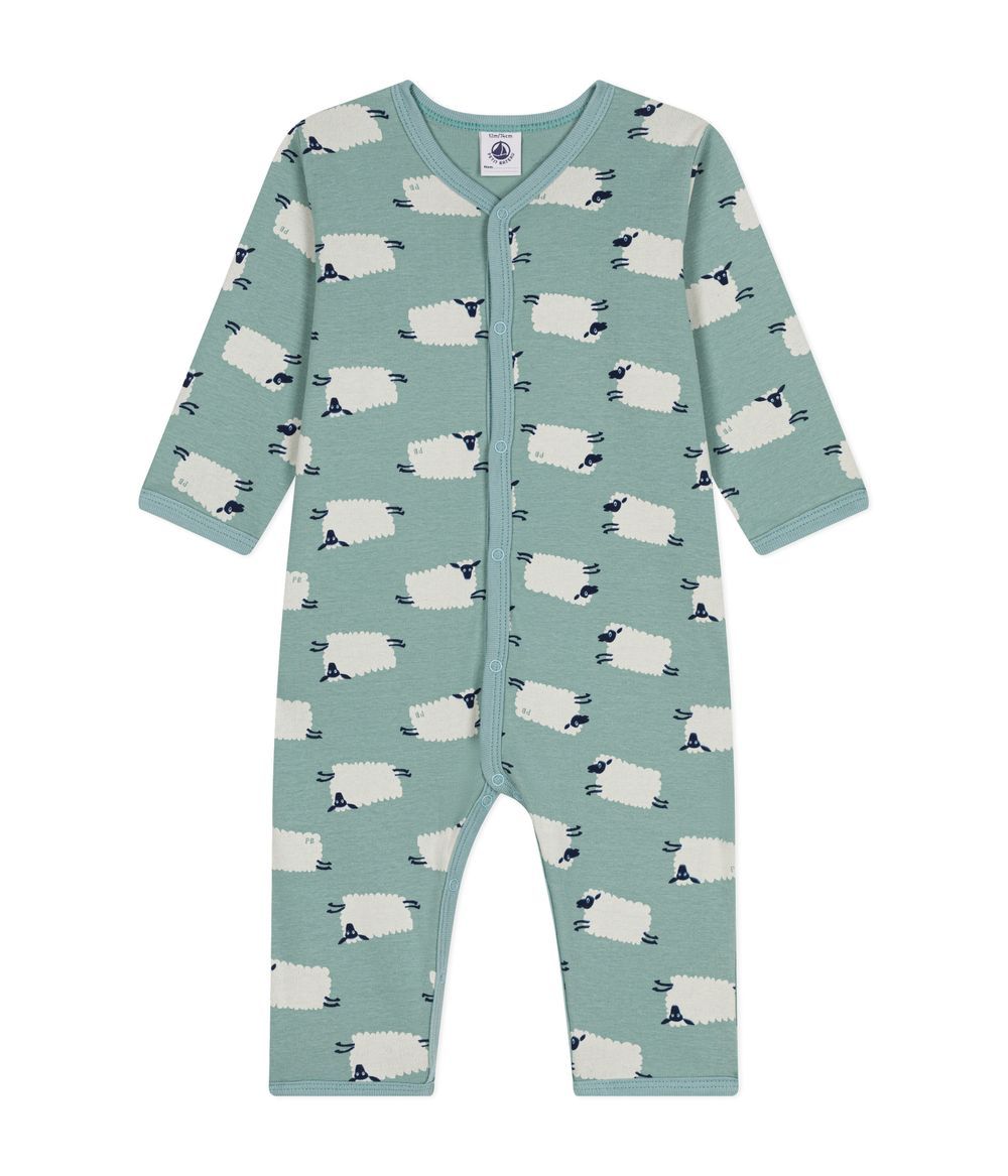 Petit Bateau - Babies' Printed Cotton Footless Sleepsuit - Paul/Multico Green