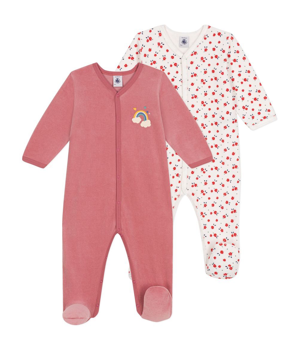 Petit Bateau - 2pc-Set - Babies' Velour Pyjamas