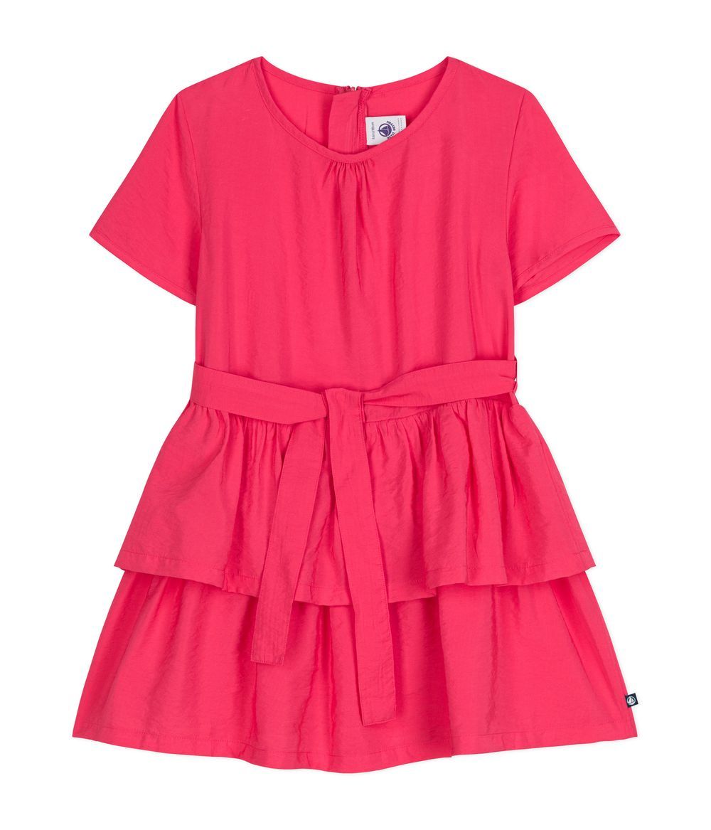 PETIT BATEAU - Girls' Dress Shortsleeve Robe - Gloss Pink