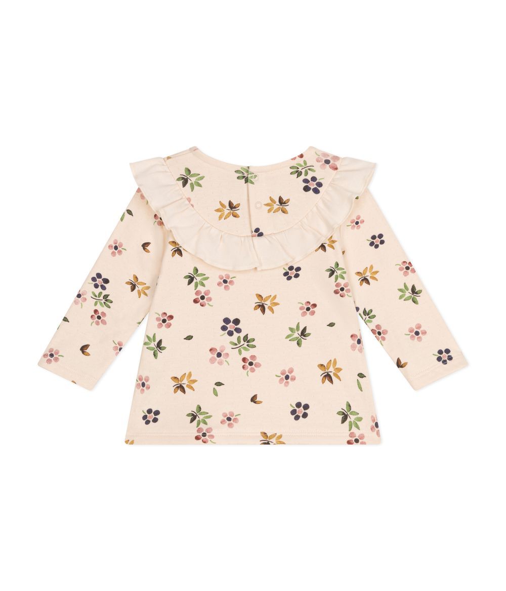 Petit Bateau - Babies' Tube Knit Blouse - Floral - Avalanche White