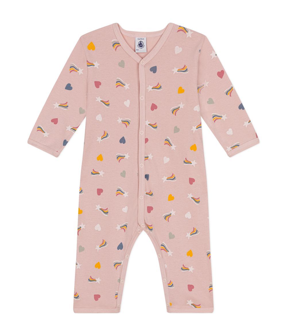 Petit Bateau - Babies' Printed Cotton Footless Sleepsuit - Saline/Pink