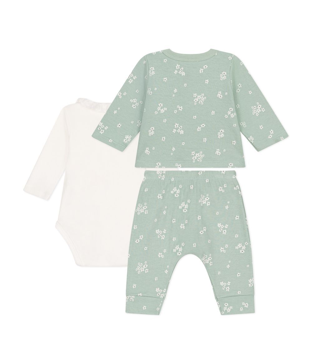 Petit Bateau - Babies' Three-Piece Tube Knit Set - Herbier