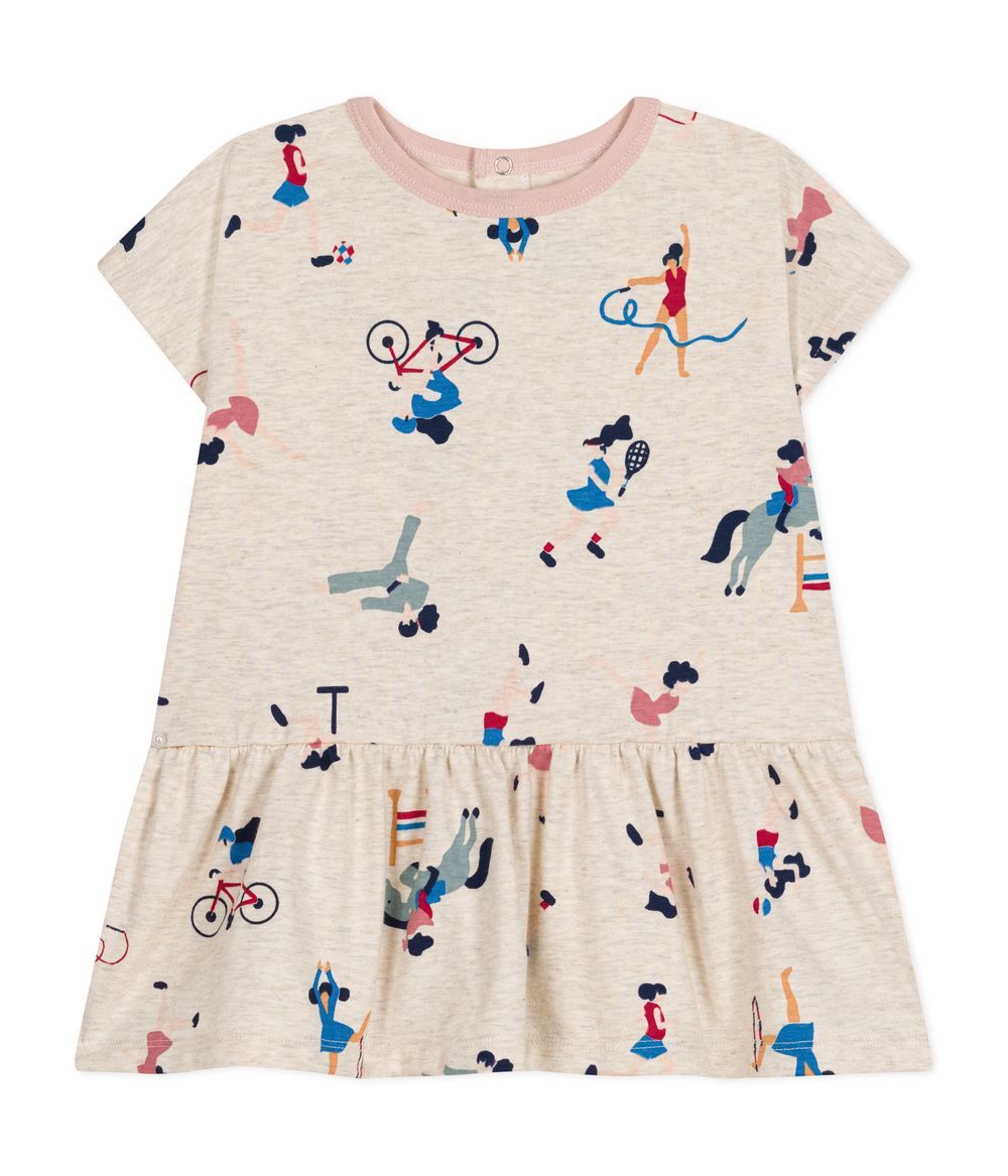 Petit Bateau - Babies' Short-Sleeved Dress In Fine Jersey - Montelimar