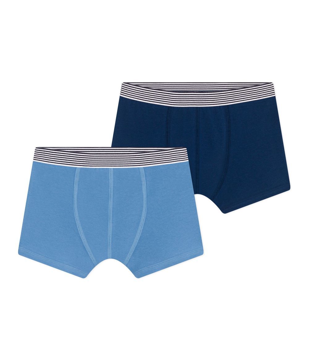 Petit Bateau - 2pc-Set - Boy's Plain Boxers - Blue/Navy