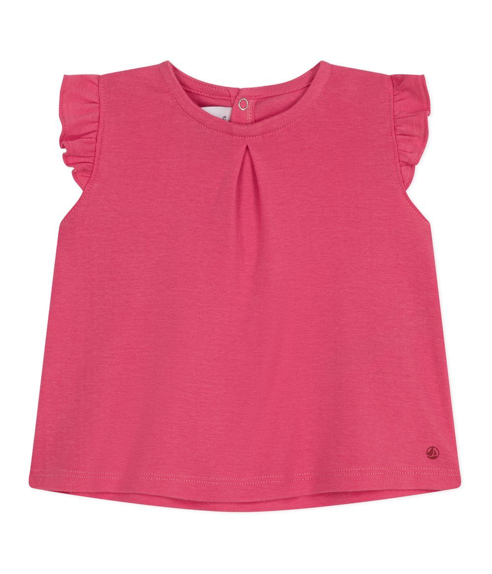 Petit Bateau - Girl's Sleeveless Cotton Blouse - Peonia Pink