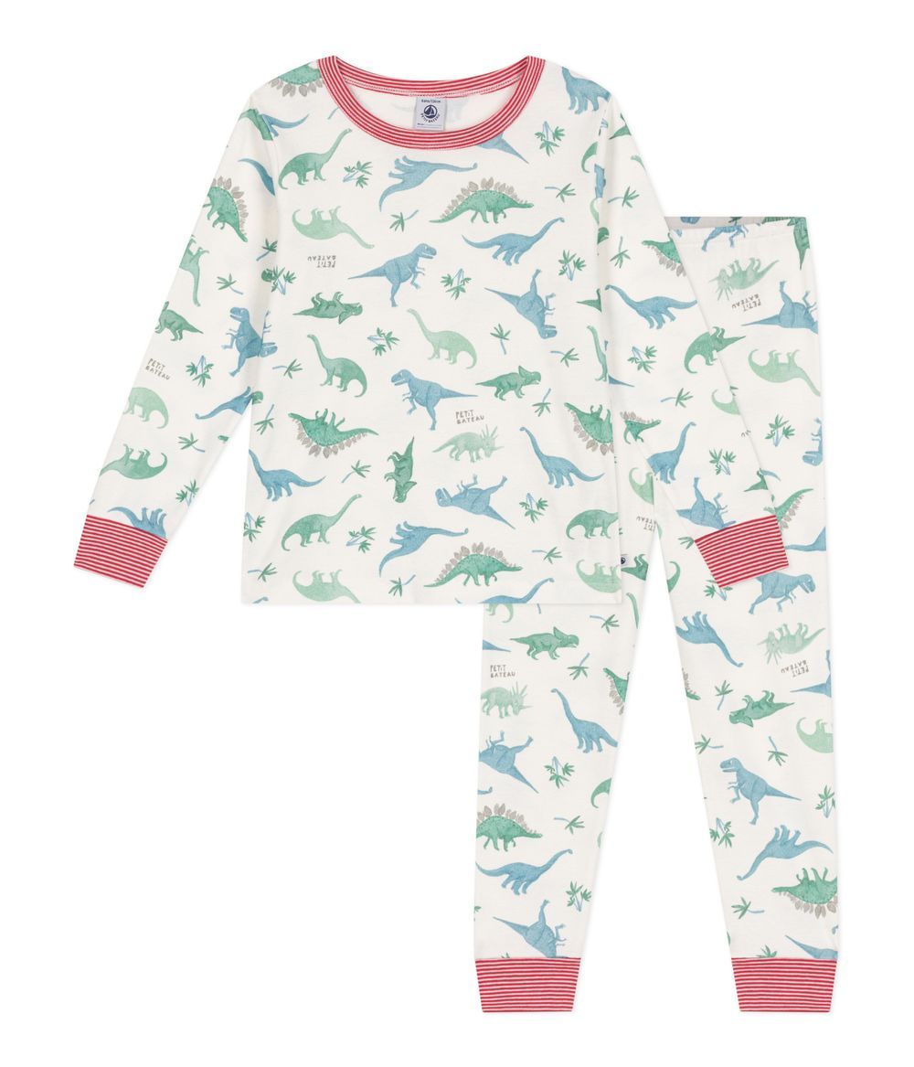 Petit Bateau - Children's Cotton Pyjamas With Dinosaur Print